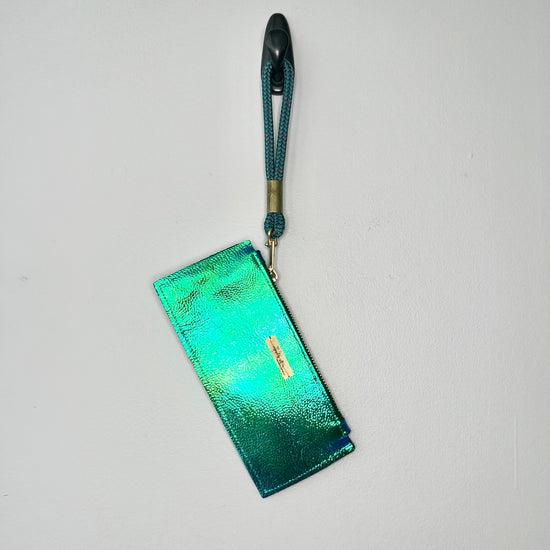 #26 Limited Edition Blue Opal Leather Clutch with Seaside Teal Wristlet