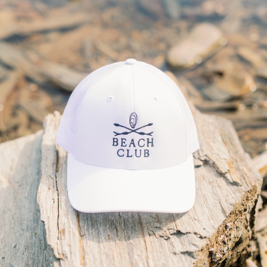 Beach Club Trucker Hat in White