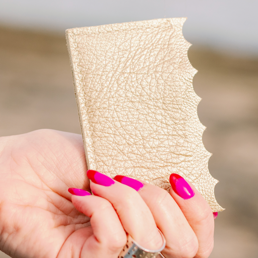 Mini Wallet Wildwood Beach Club // in Gold Leather