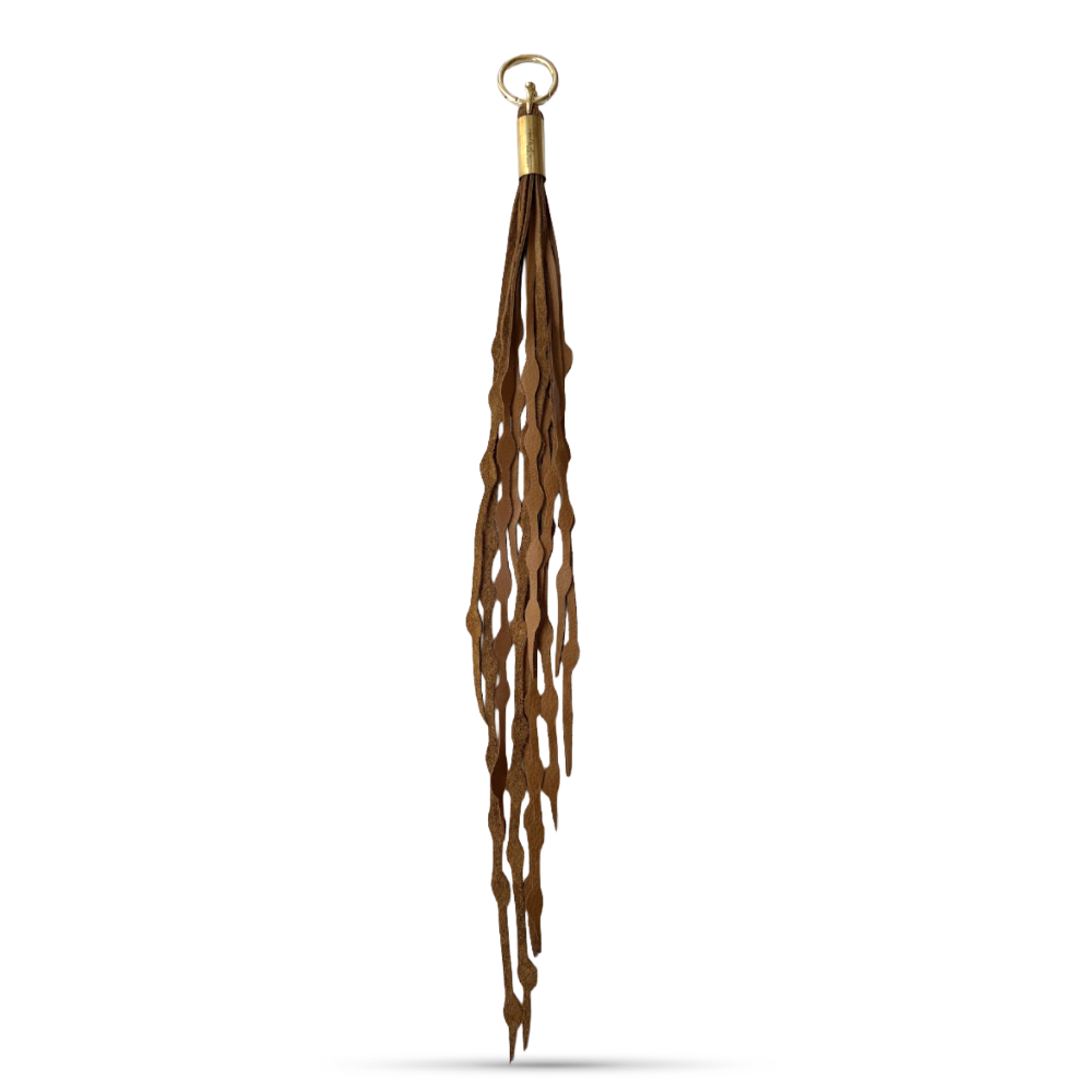 Beach Nut Leather Dramatic Seaweed Tassel