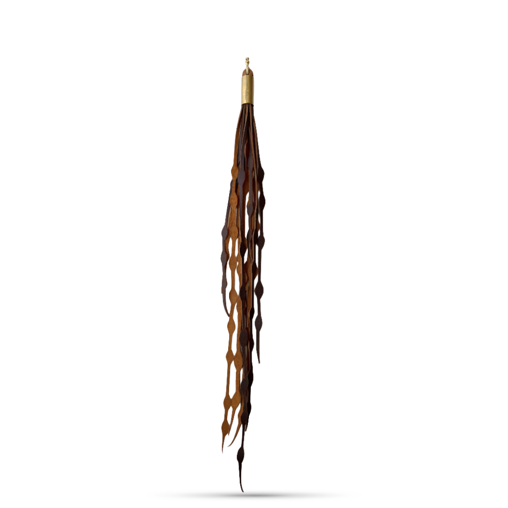 Brown Leather Dramatic Seaweed Tassel