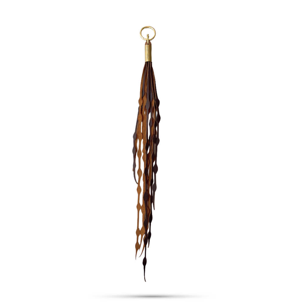 Brown Leather Dramatic Seaweed Tassel