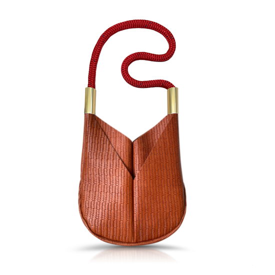 Original Wildwood Bag | Small Crossbody in Brown Basketweave Leather