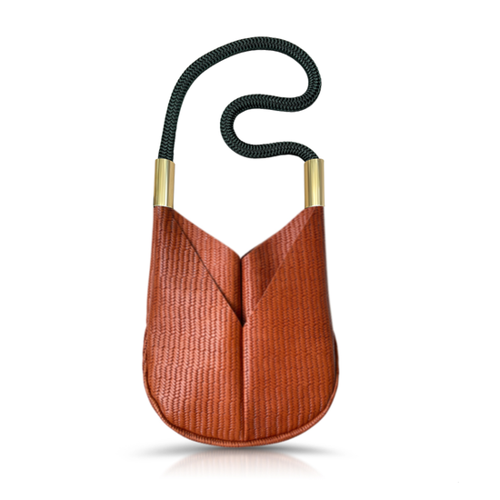 Original Wildwood Bag | Small Crossbody in Brown Basketweave Leather