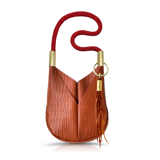 Original Wildwood Bag | Small Crossbody in Brown Basketweave Leather