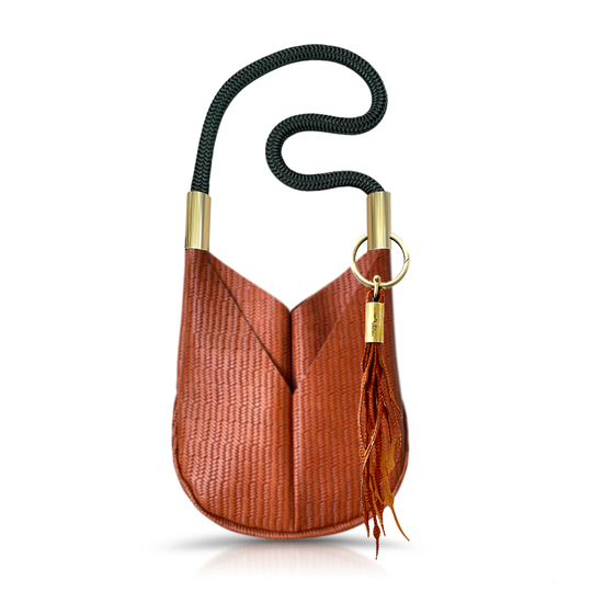 Original Wildwood Bag | Small Crossbody in Brown Basketweave Leather