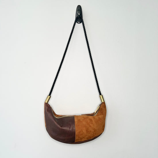 #1 Brown Leather Sling Bag | with 40" Summer Night Black Dock Line