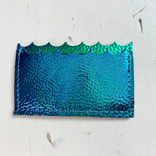 #65 Blue Opal Mini Wallet | with Oyster Shell