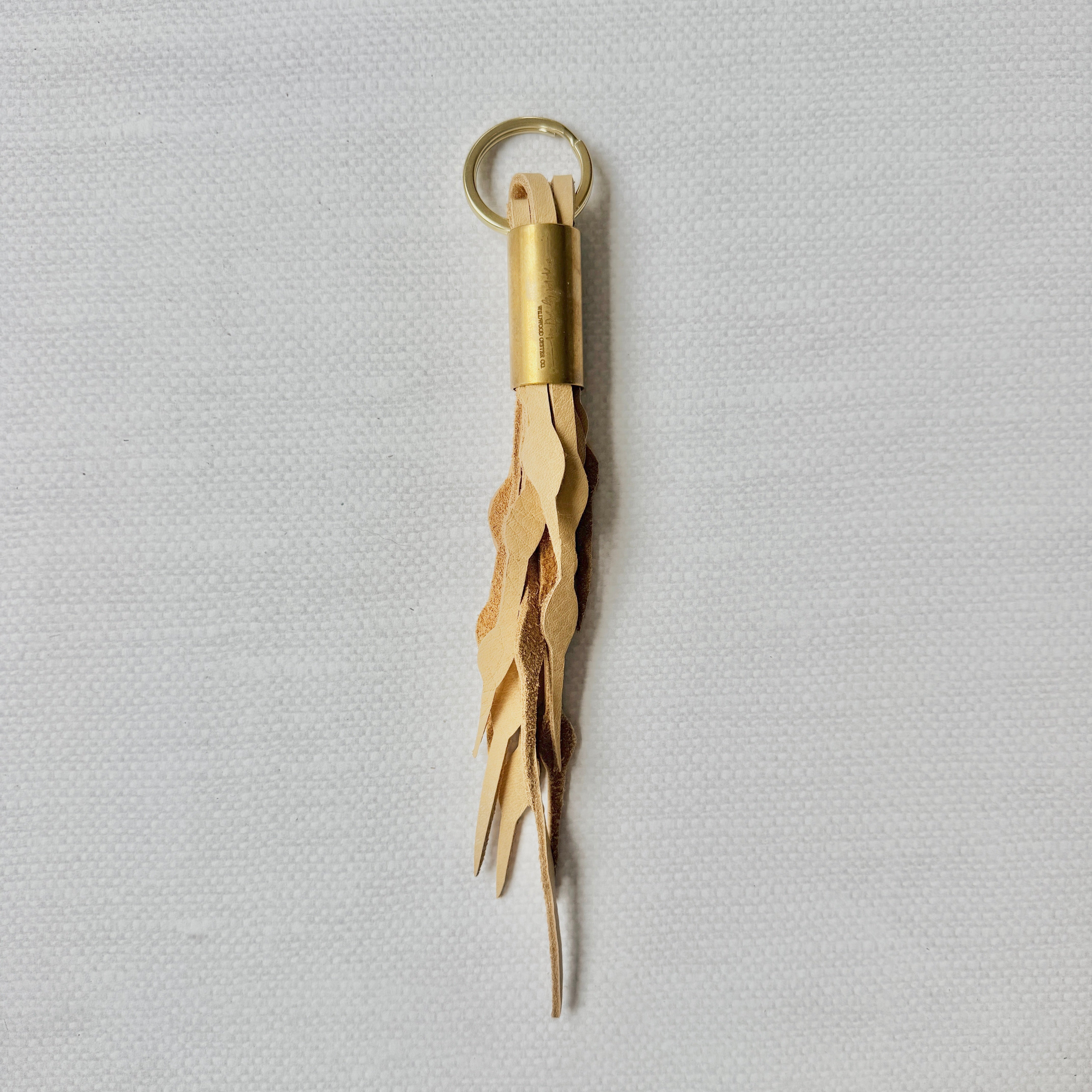 #121 Seaweed Fringe Keychain // in Warm Sand Leather (1st Quality)