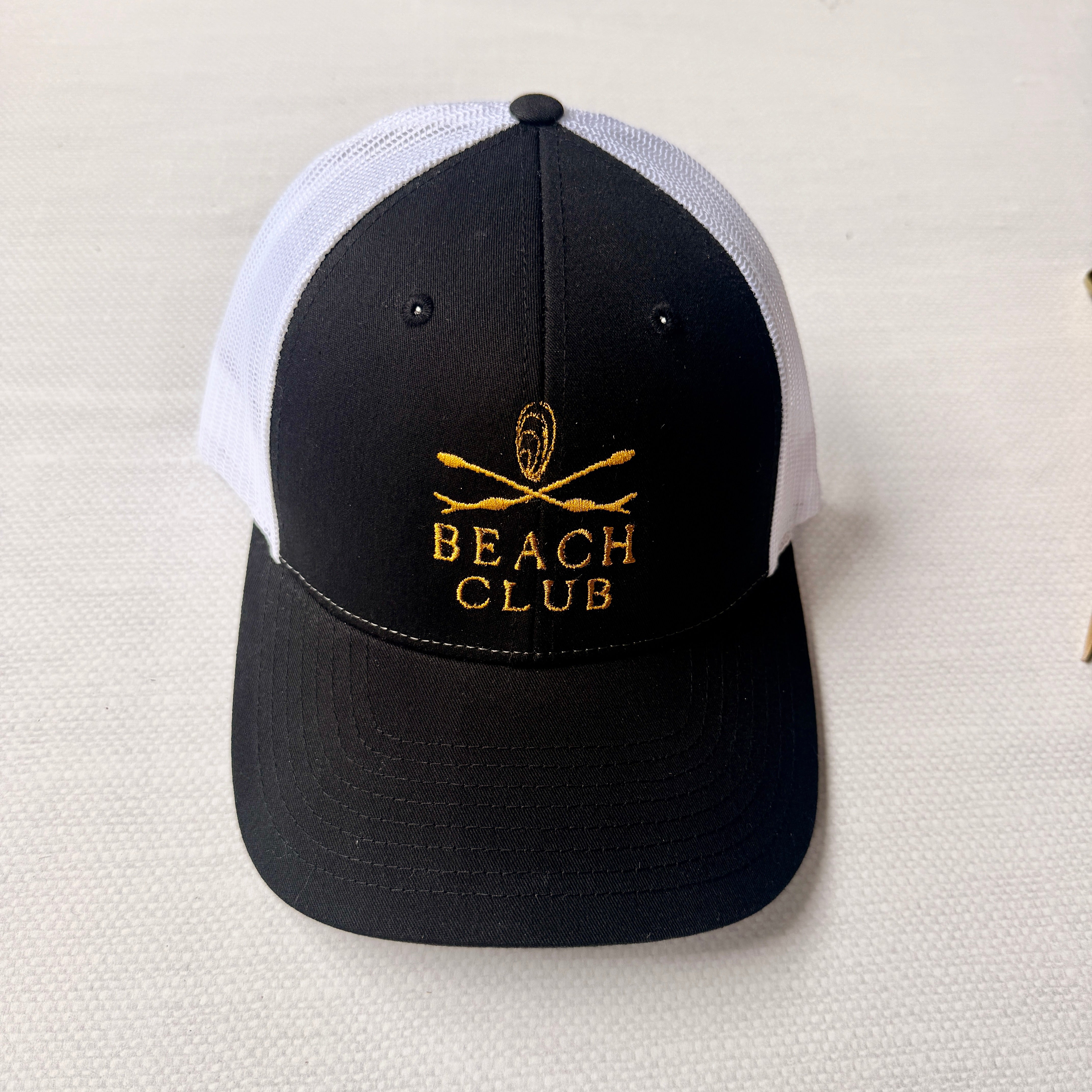 #62 Beach Club Hats - Black/ White/ Gold (1st quality)