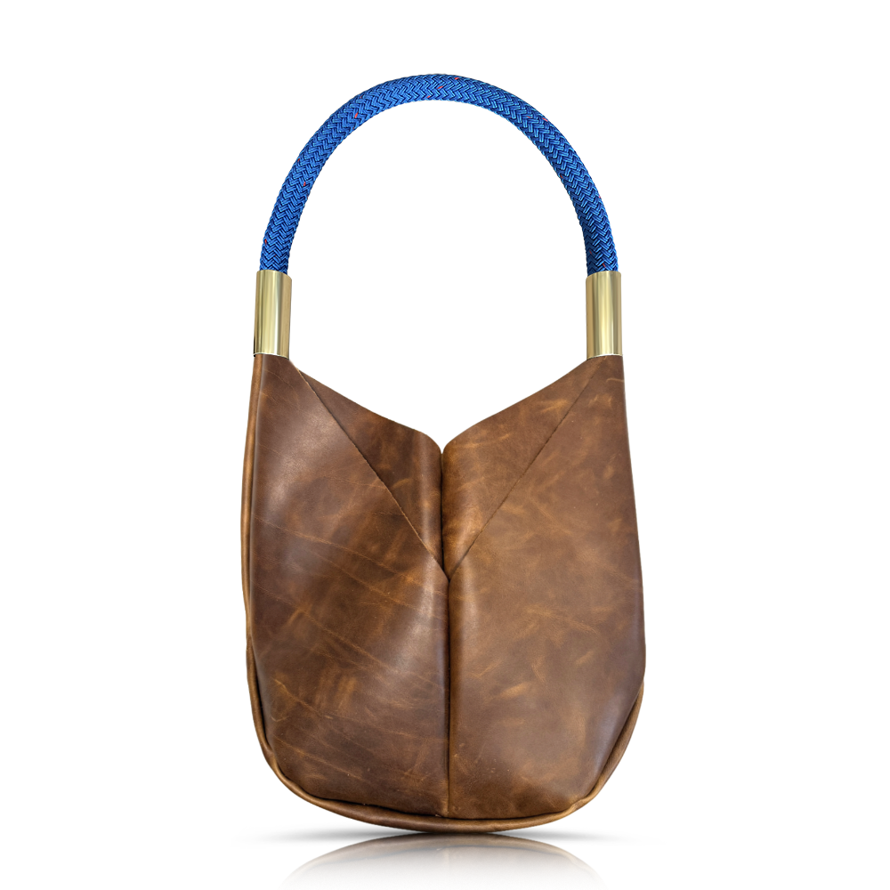 Original Wildwood Bag // Large in Brown Tourmaline with Harborside Blue Rope