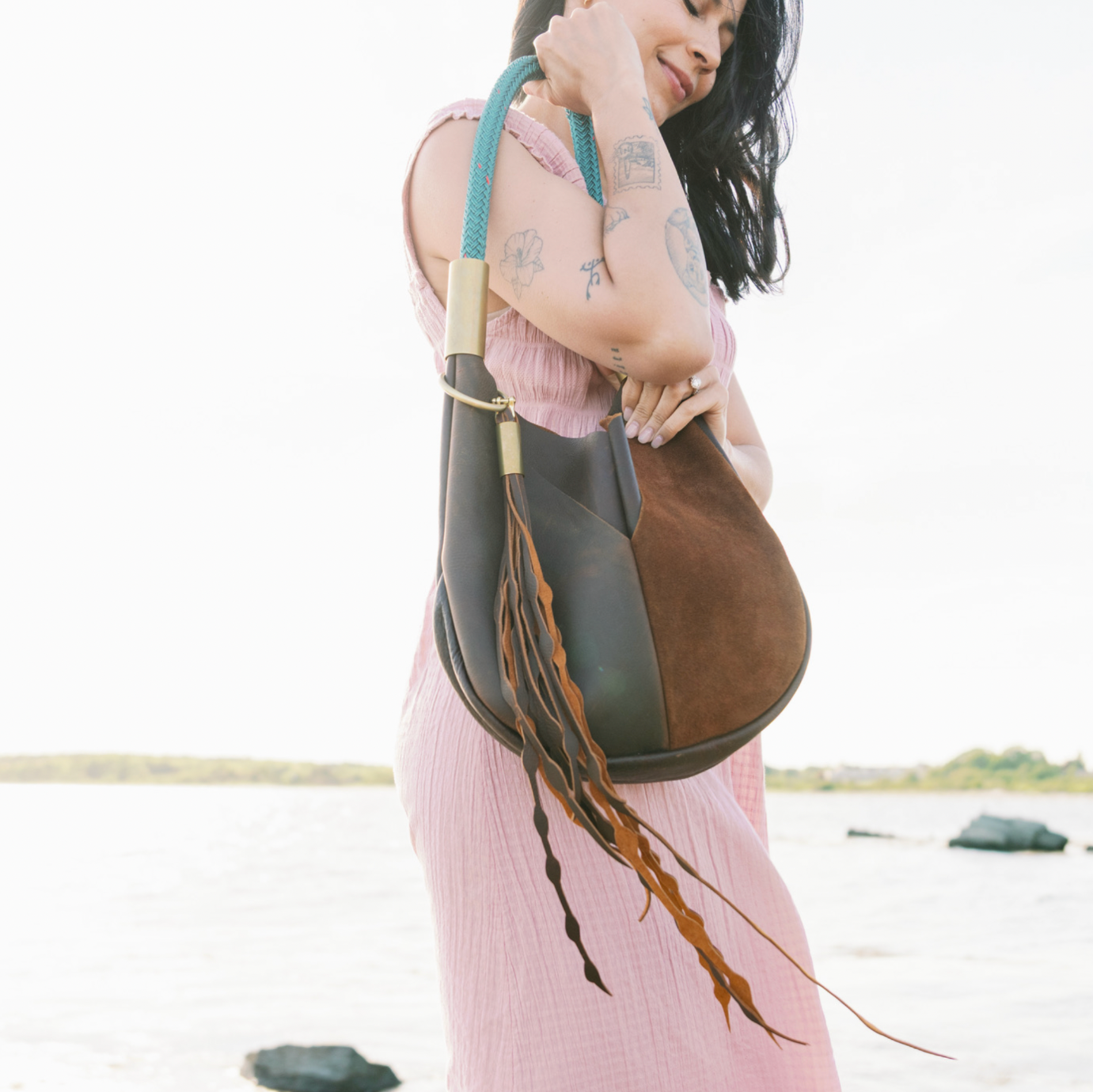 Brown Leather Dramatic Seaweed Tassel