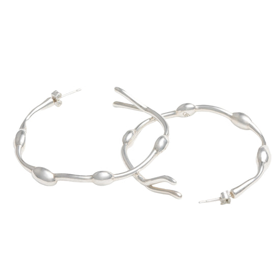 Seaweed Hoop Earrings in Sterling Silver