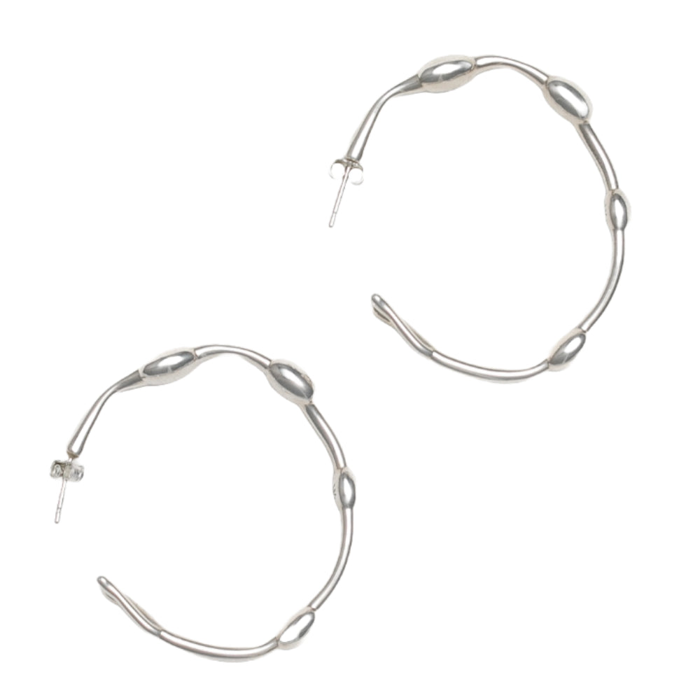 Seaweed Hoop Earrings in Sterling Silver