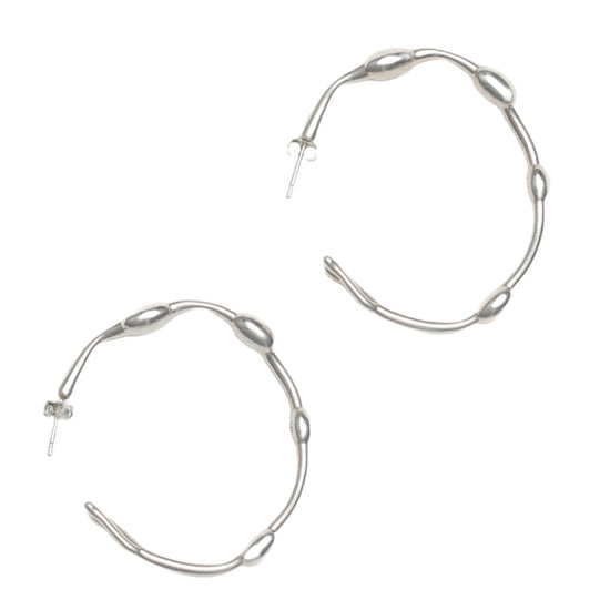 Seaweed Hoop Earrings in Sterling Silver