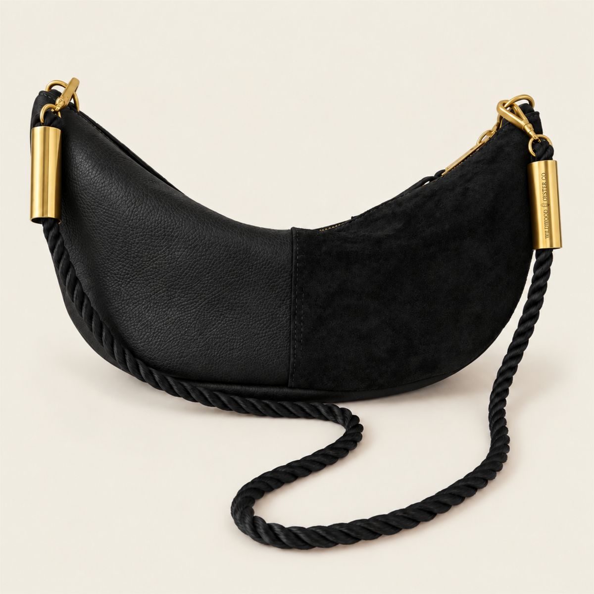 Convertible Sling in Black Leather