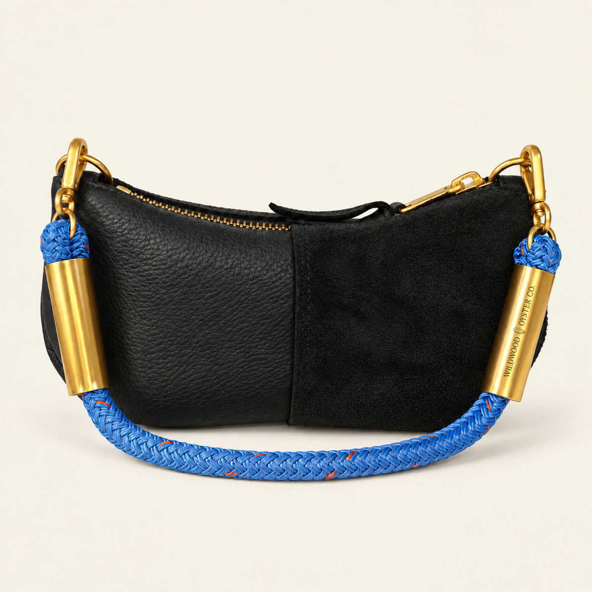 Convertible Zip Bag in Black Leather