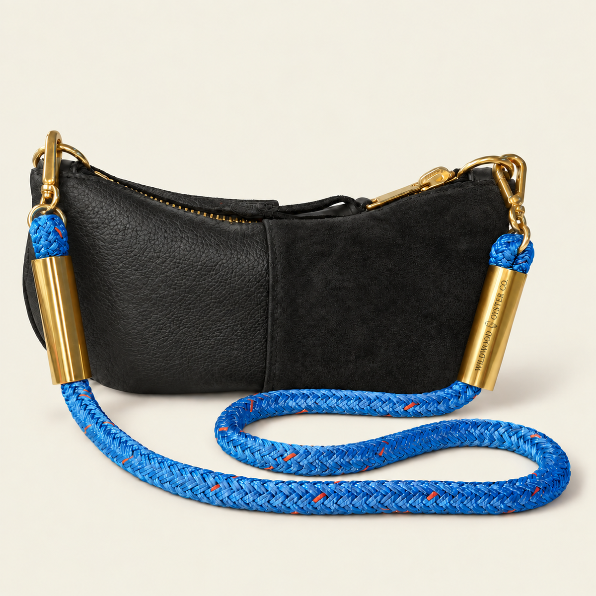Convertible Zip Bag in Black Leather