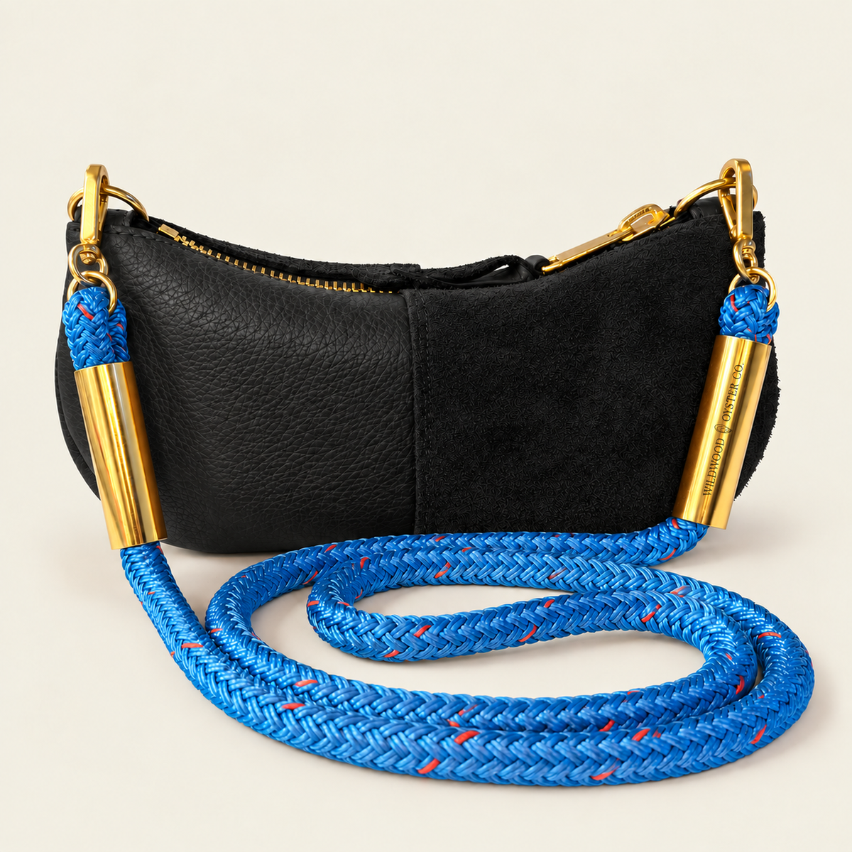 Convertible Zip Bag in Black Leather