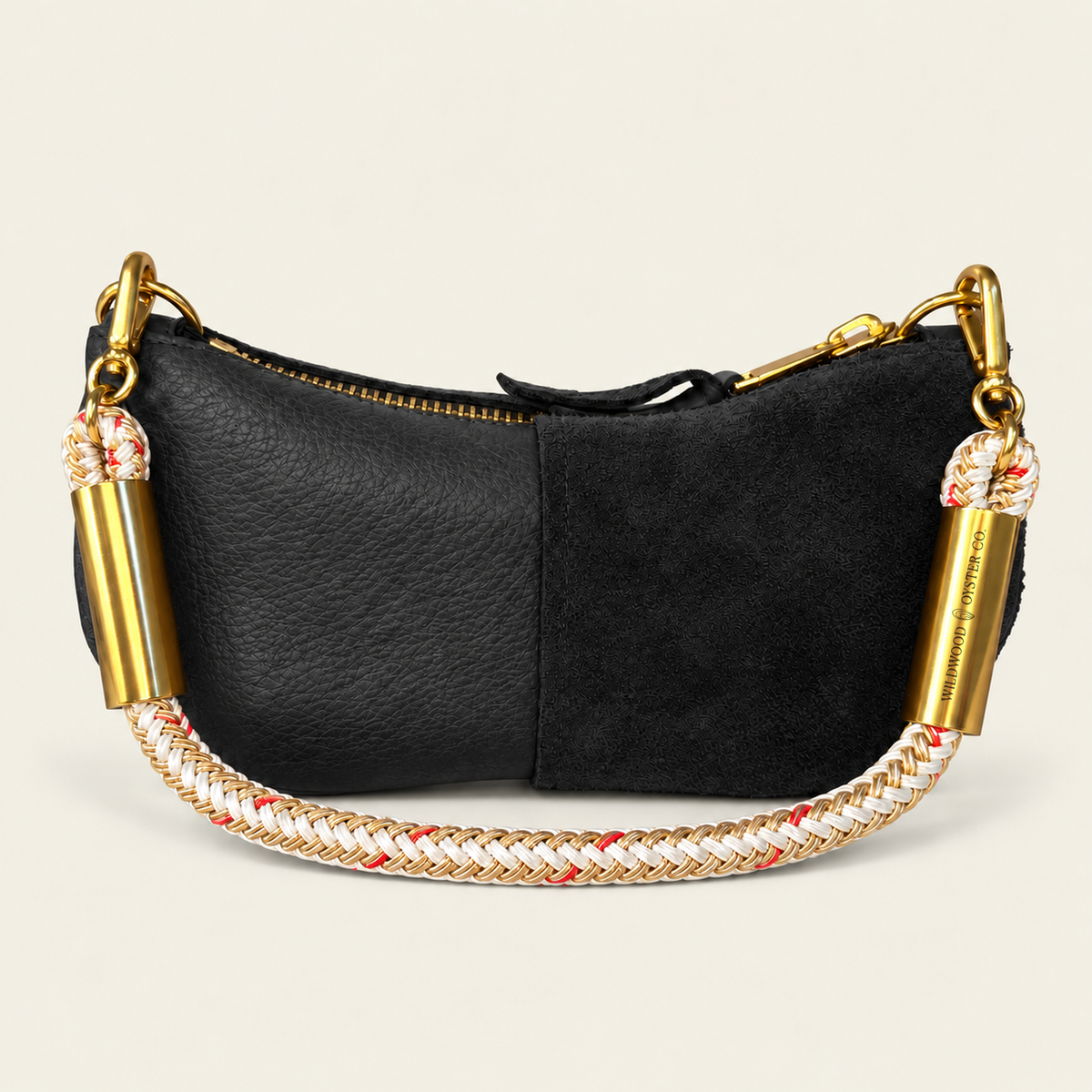 Convertible Zip Bag in Black Leather