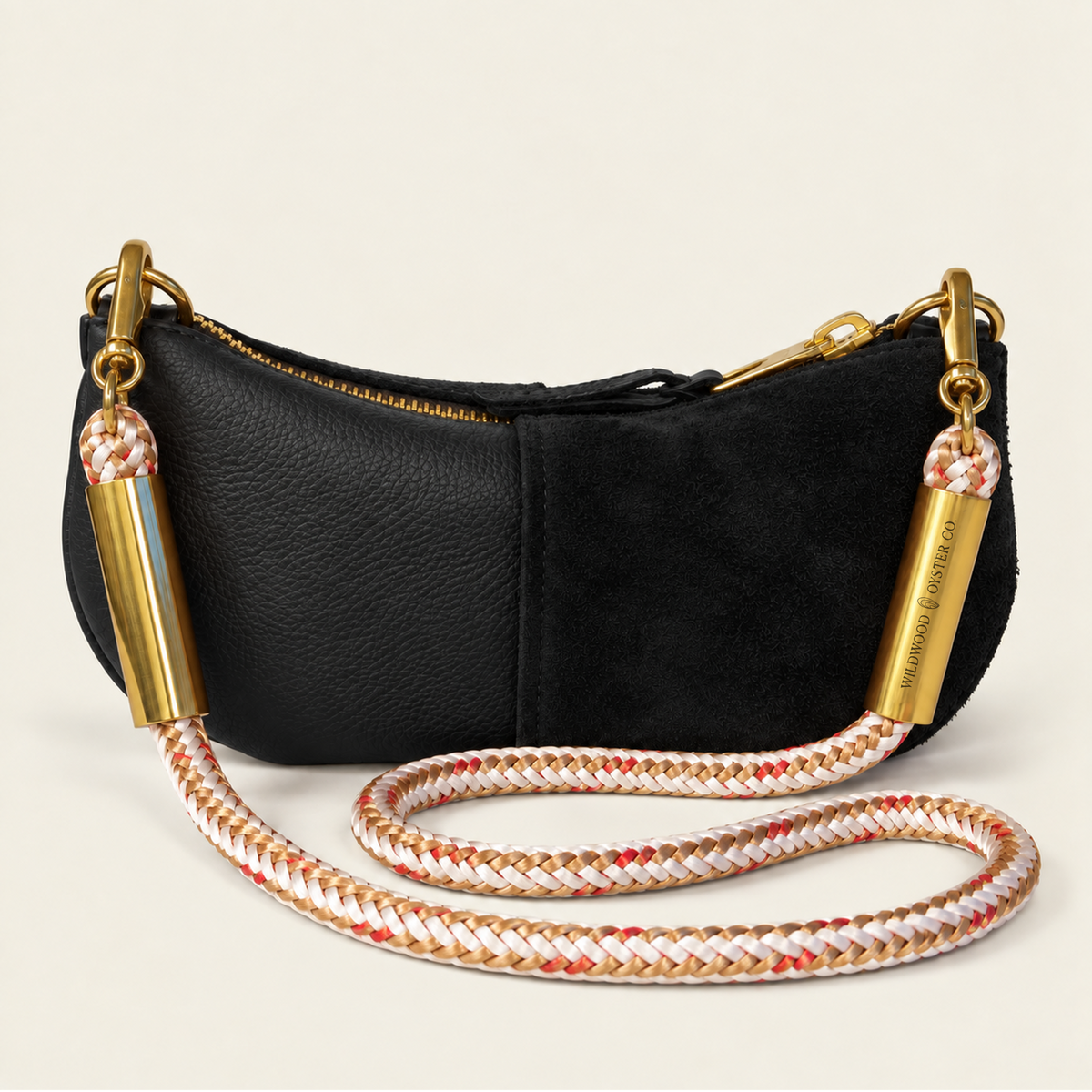 Convertible Zip Bag in Black Leather