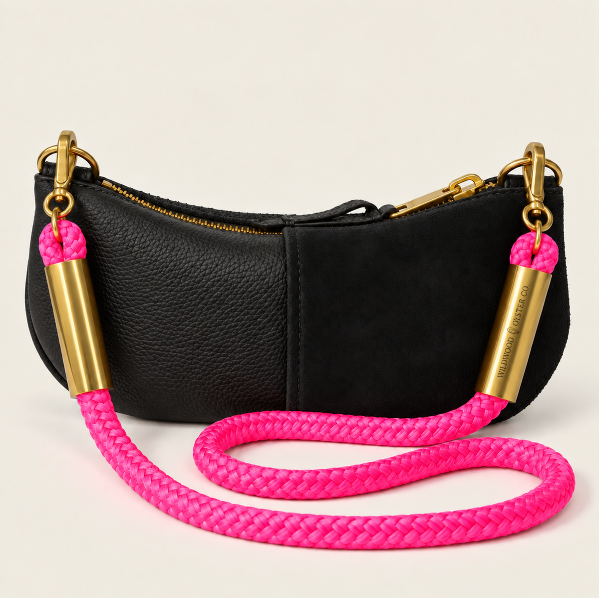 Convertible Zip Bag in Black Leather