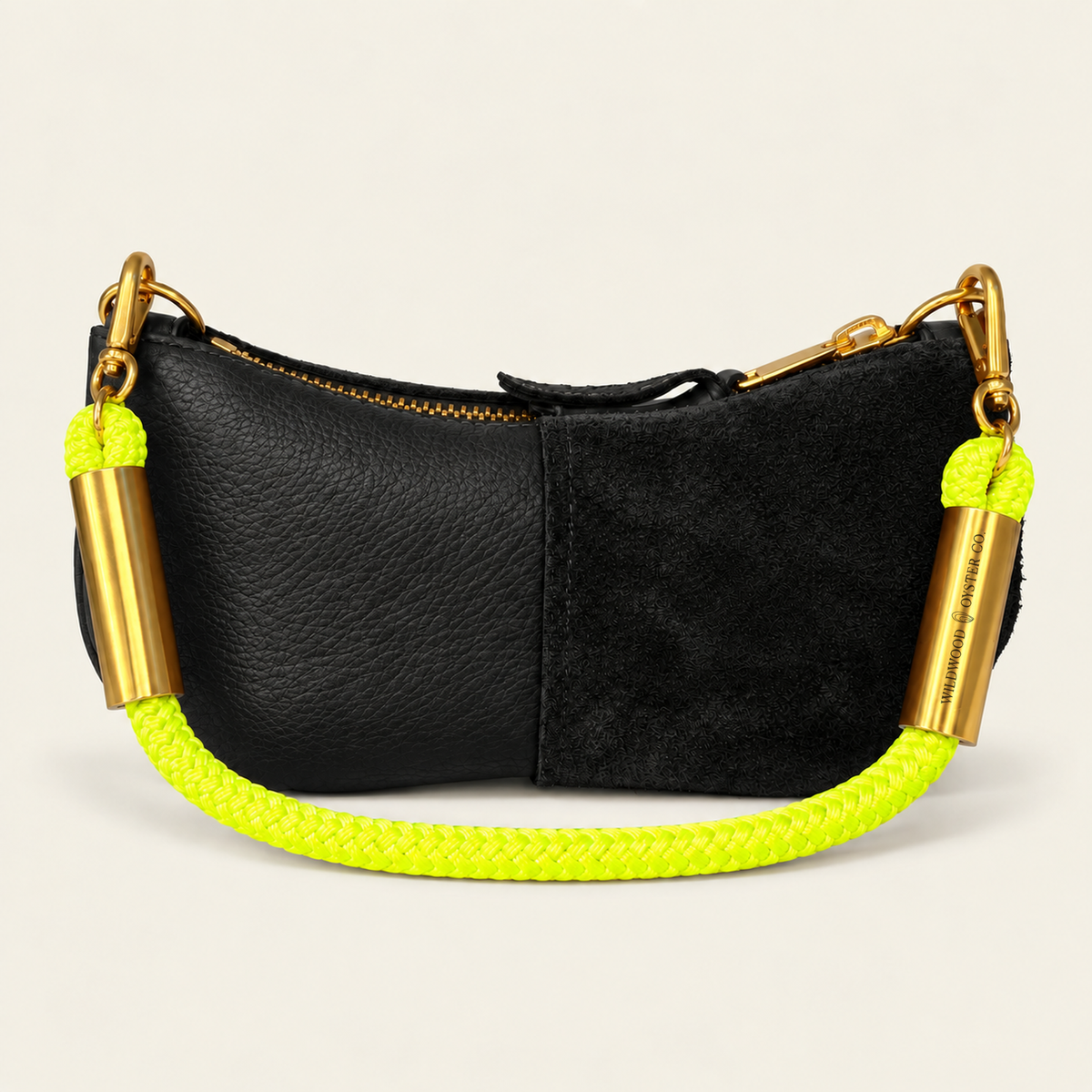 Convertible Zip Bag in Black Leather
