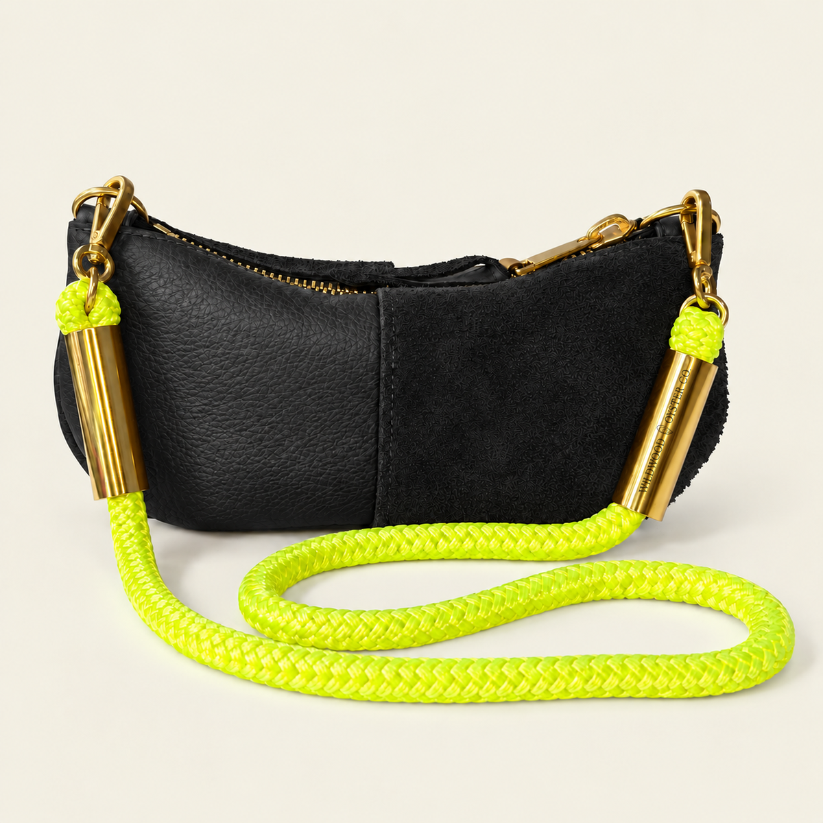 Convertible Zip Bag in Black Leather