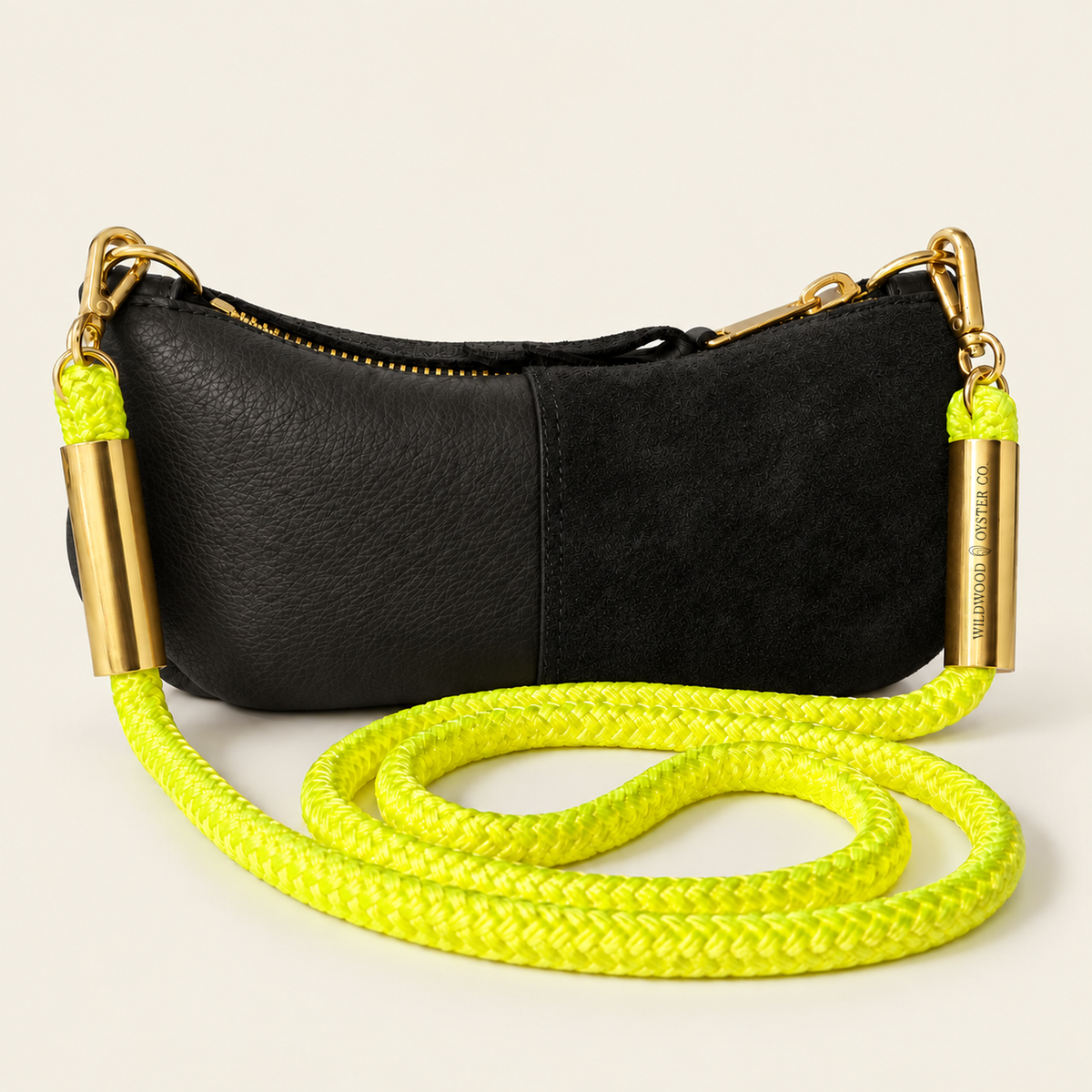 Convertible Zip Bag in Black Leather