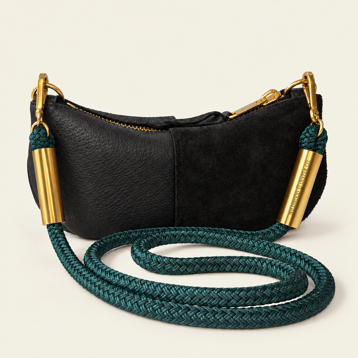 Convertible Zip Bag in Black Leather