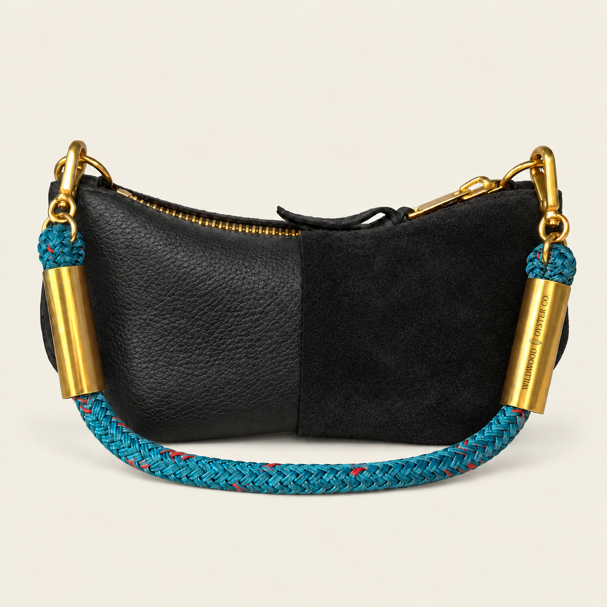 Convertible Zip Bag in Black Leather