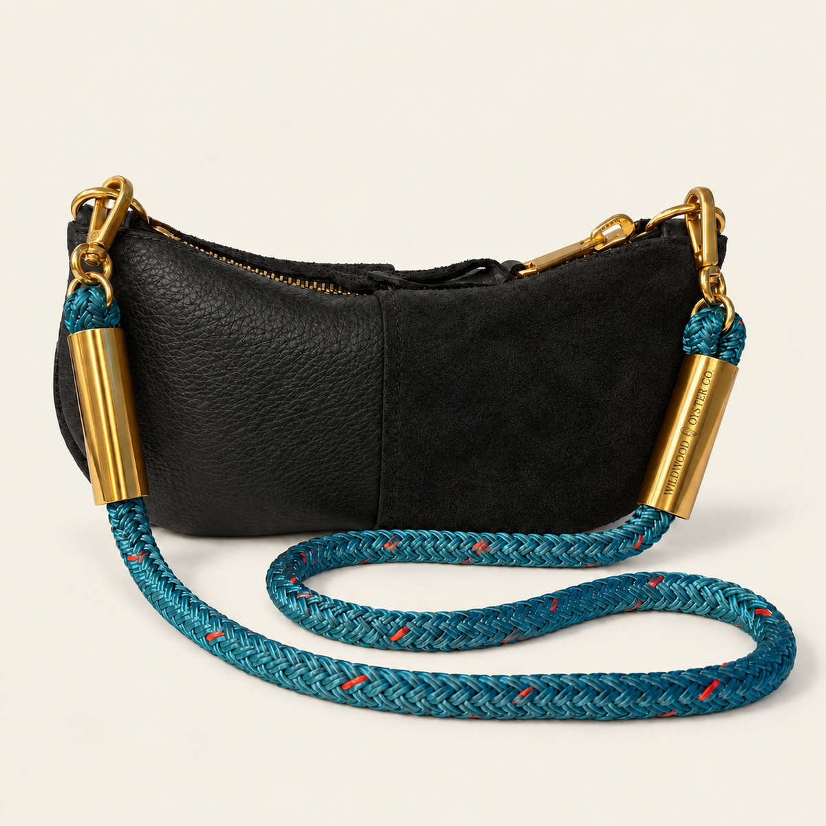 Convertible Zip Bag in Black Leather