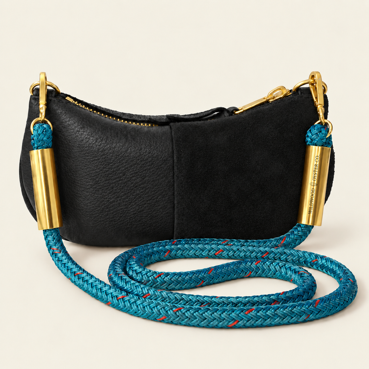 Convertible Zip Bag in Black Leather