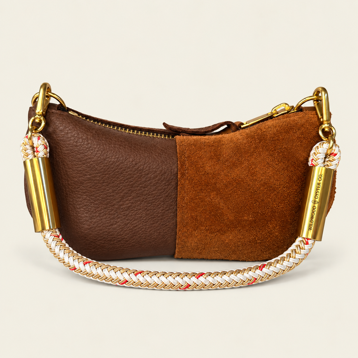 Convertible Zip Bag in Brown Leather
