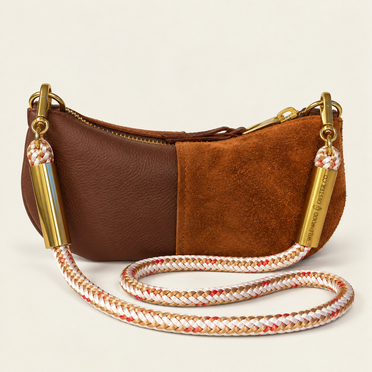 Convertible Zip Bag in Brown Leather