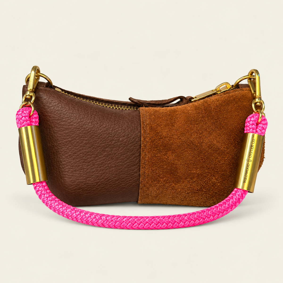Convertible Zip Bag in Brown Leather