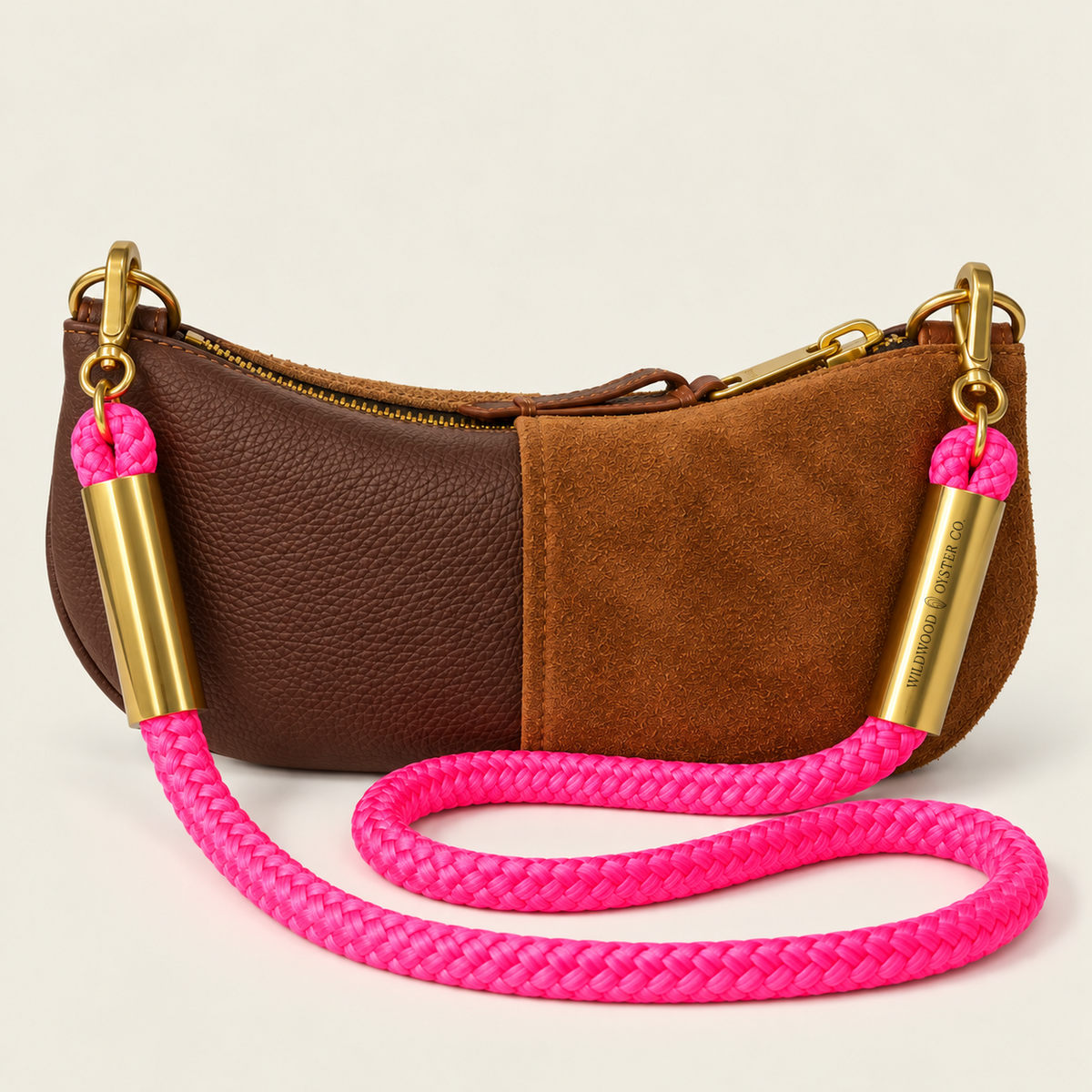 Convertible Zip Bag in Brown Leather