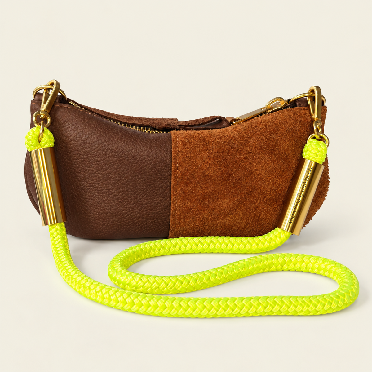 Convertible Zip Bag in Brown Leather