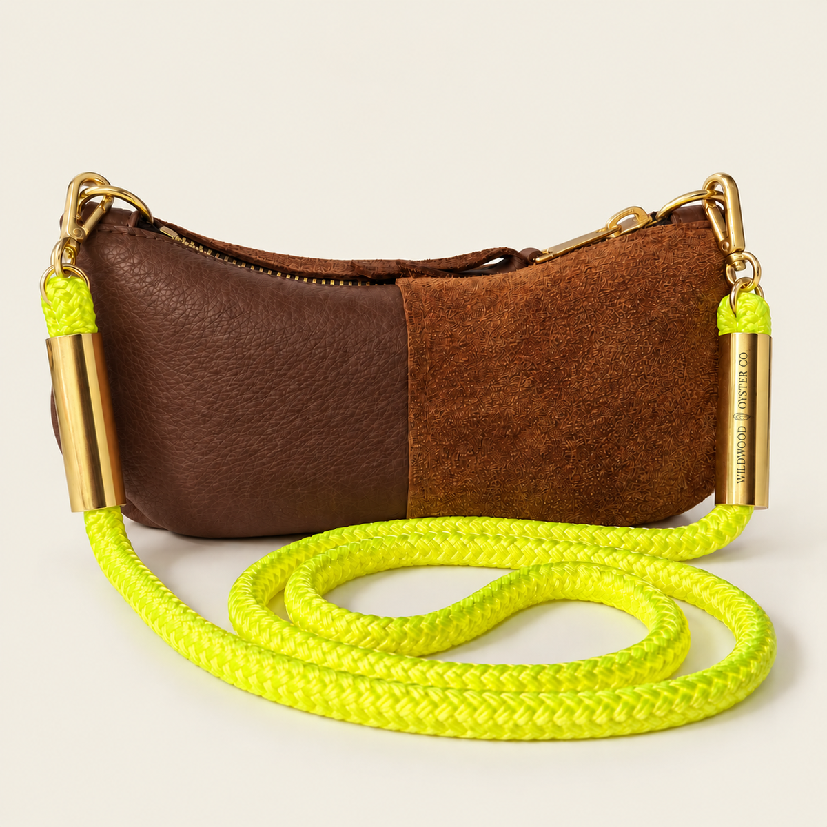 Convertible Zip Bag in Brown Leather
