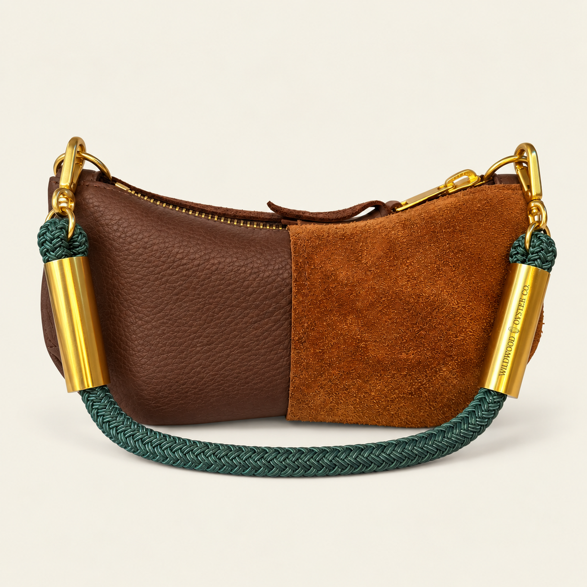 Convertible Zip Bag in Brown Leather