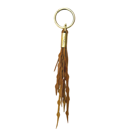 Load image into Gallery viewer, Wildwood Oyster Co. Beach Nut Leather Seaweed Fringe Tassel
