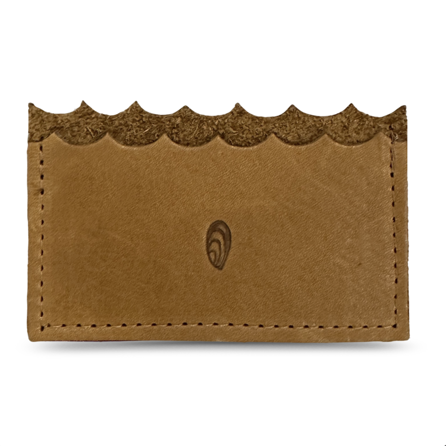 Mini Wallet with Oyster Shell // in Beach Nut Leather