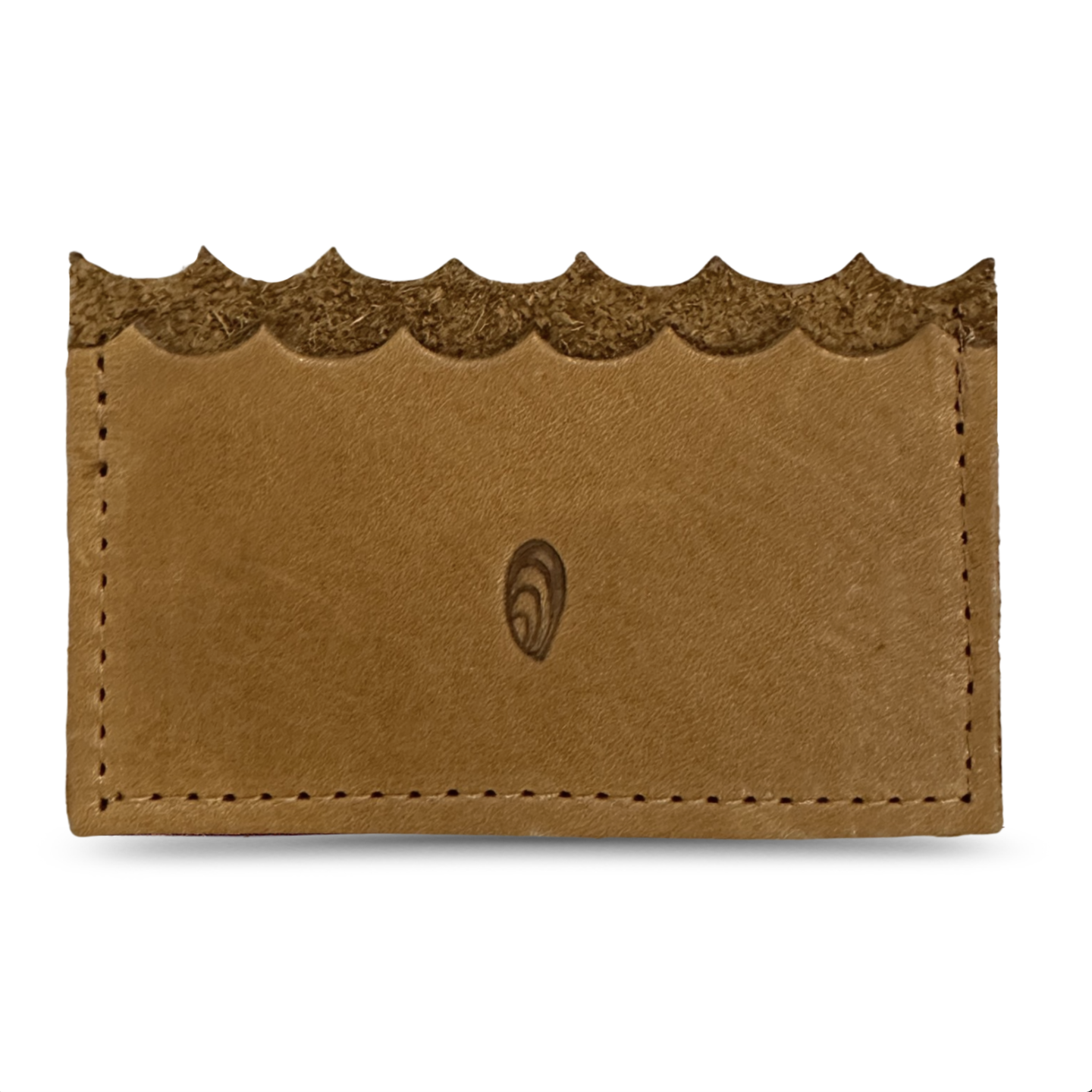 Beach Nut Leather Mini Wallet with Oyster Shell