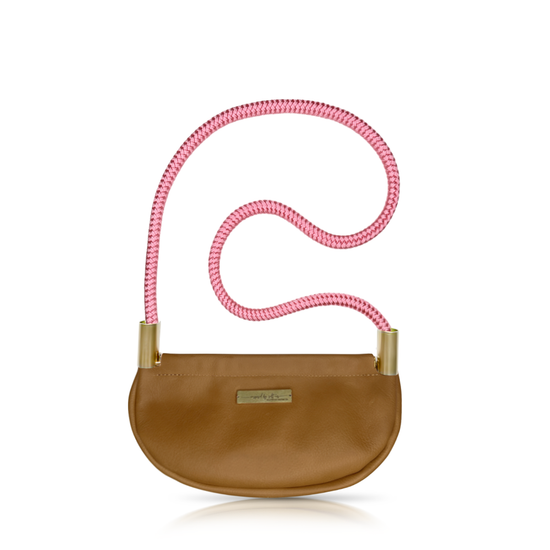 Clam Shell Bag in Beach Nut Leather