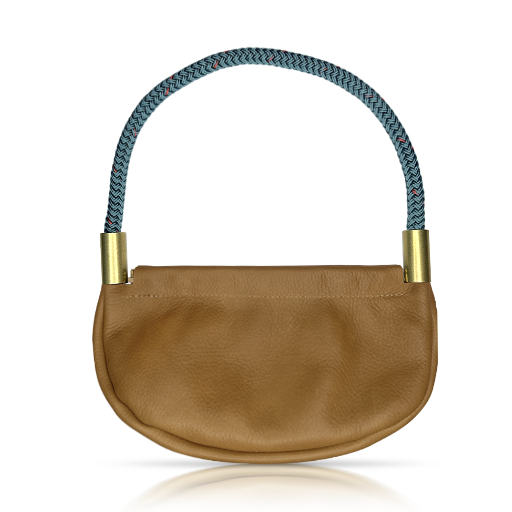 Mini Clam Shell Bag Beach Nut Leather Clam Shell Crossbody Bag with Spring Snap Closure ...
