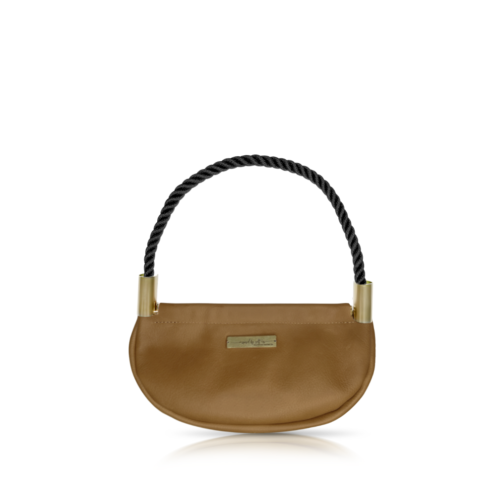 Clam Shell Bag in Beach Nut Leather