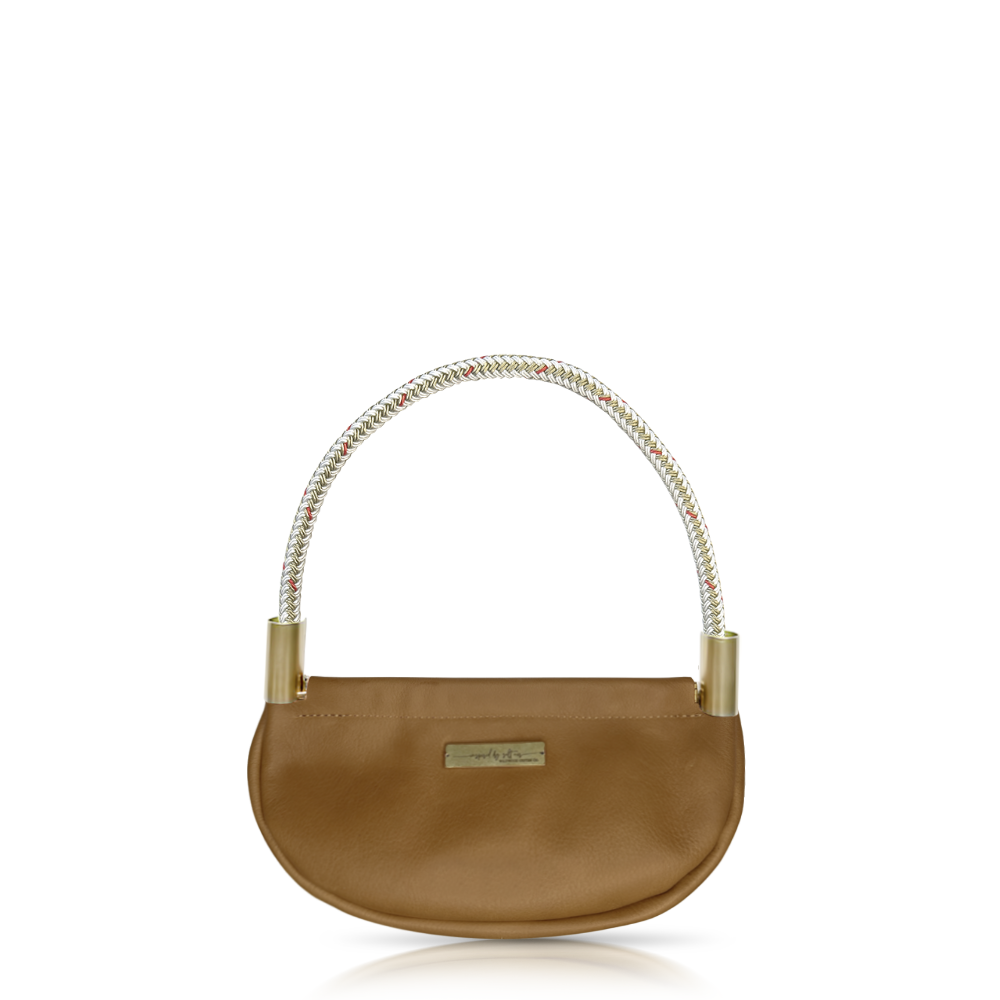 Clam Shell #Rope Color_Oyster Shell Gold#Rope Handle Length_Wrist (19")#Add Ons_Handbag Only