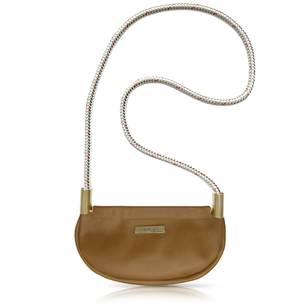 Clam Shell Bag in Beach Nut Leather