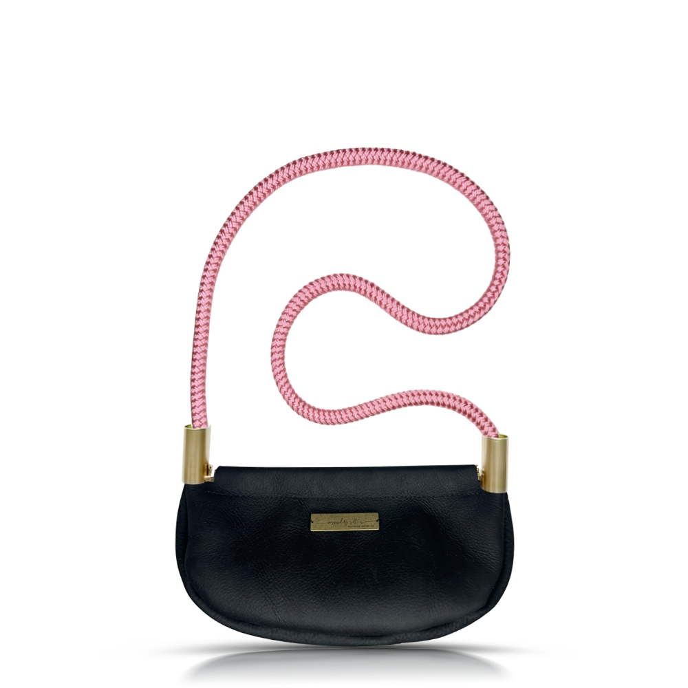 Clam Shell #Rope Color_Pink Beach Rose#Rope Handle Length_Shoulder (35")#Add Ons_Handbag Only