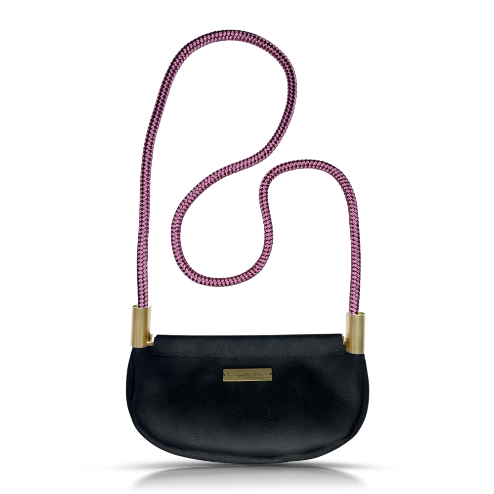 Clam Shell #Rope Color_Purple Beach Rose#Rope Handle Length_Crossbody (50")#Add Ons_Handbag Only